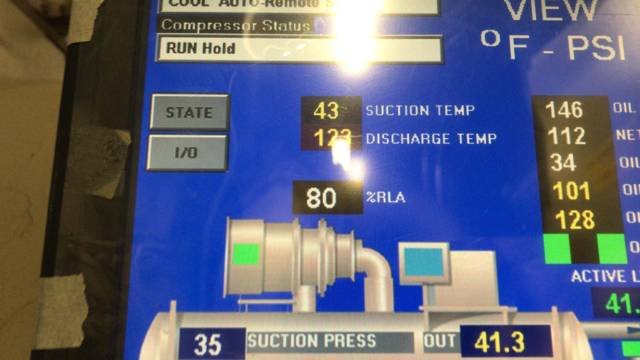 Chiller monitoring screen