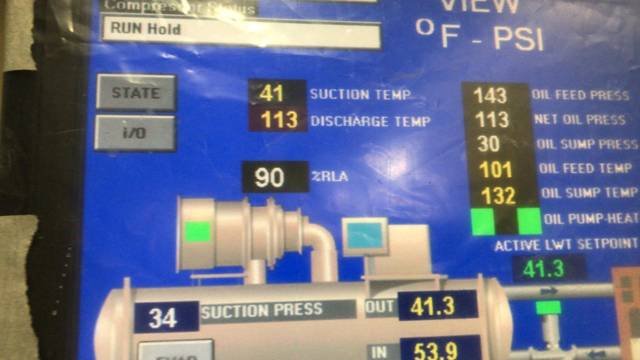Chiller control display