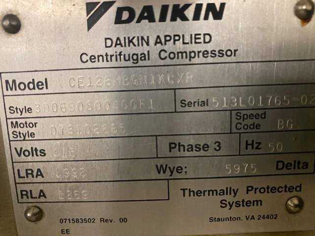 Centrifugal compressor nameplate