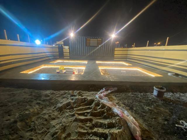 Outdoor LED lighting installation